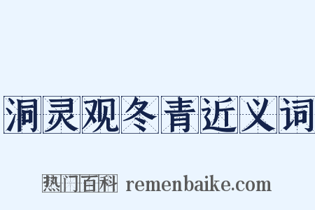 洞灵观冬青近义词是什么意思的图片